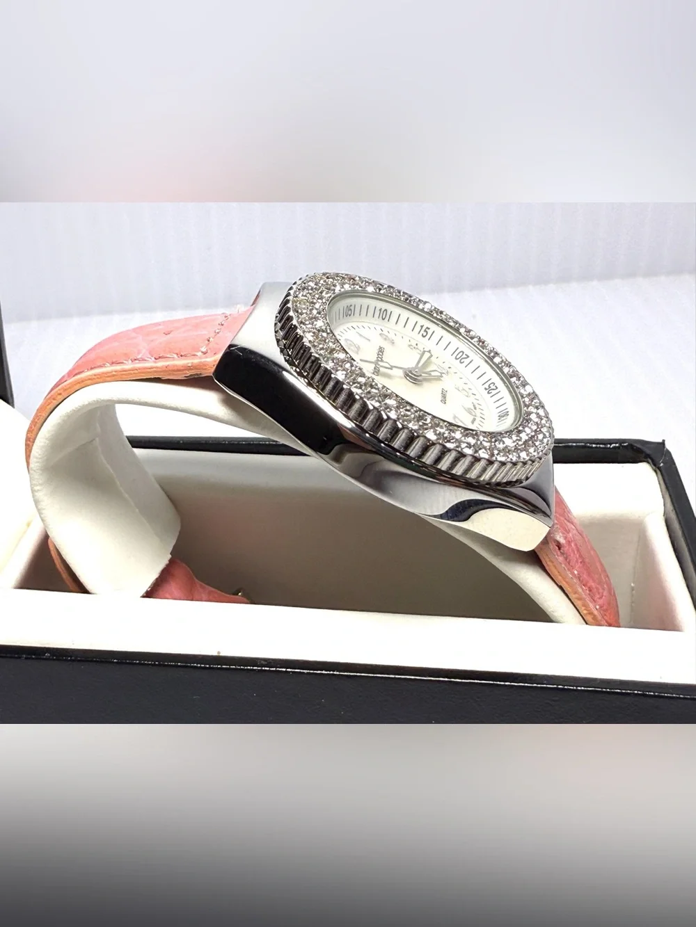 Browningdales Crystal Bezel Quartz Watch - Pink Strap